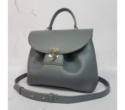 Сумка женская "Фиджи" натуральная кожа, серая флотар