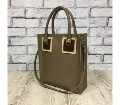 Сумка жіноча "Трініті" натуральна шкіра, капучино матова