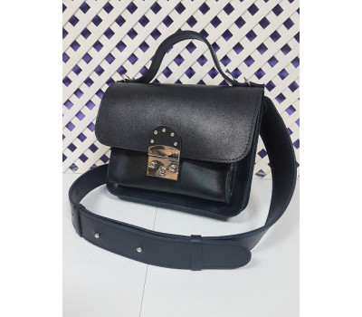 Сумка женская "Бианка" натуральная кожа, черная "Портофино"