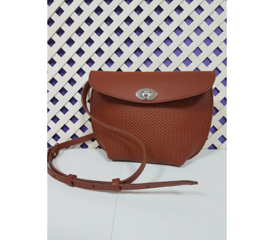 Сумка жіноча "Ліра" натуральна шкіра, гончарна глина плетінка