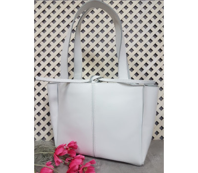Сумка женская "МАРГО" натуральная кожа, белая матовая