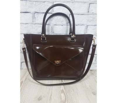 Сумка женская "Бона" натуральная кожа, шоколадный глянец