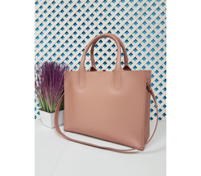 Сумка жіноча "СОЛО" натуральна шкіра, рожева матова