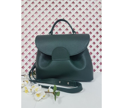 Сумка женская "Фиджи" натуральная кожа, темно-зеленый флотар