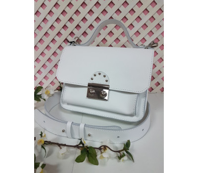 Сумка женская "Бианка" натуральная кожа,  белая матовая