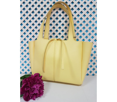 Сумка женская "МАРГО" натуральная кожа, желтая матовая