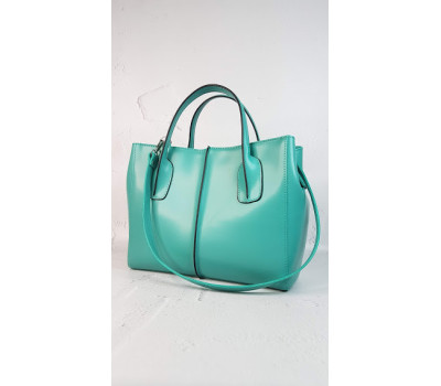 Сумка жіноча "ФОРТА" натуральна шкіра, бірюза матова