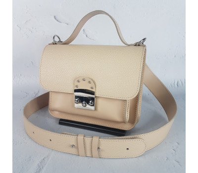 Сумка женская "Бианка" натуральная кожа, слоновая кость матовая