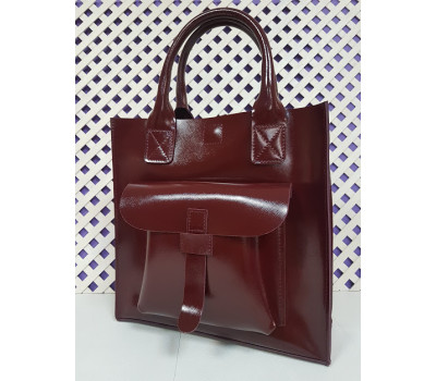 Сумка жіноча "ГАРДА" натуральна шкіра, бургунди глянець "Портофіно"