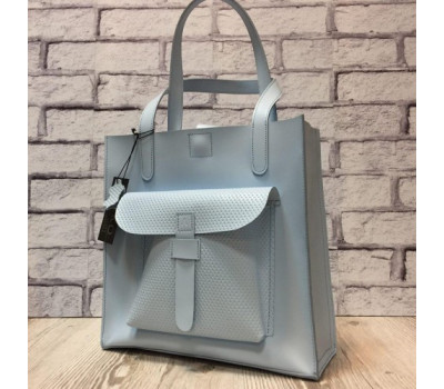 Сумка жіноча "ГАРДА" натуральна шкіра, блакитна матова