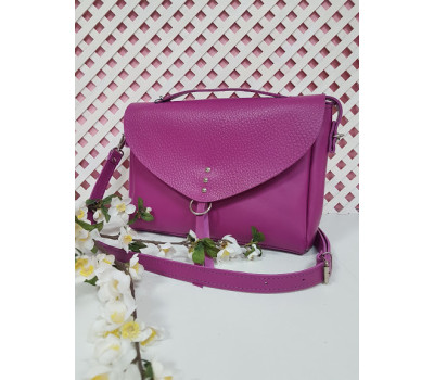 Сумка жіноча "Дороті" натуральна шкіра, фуксія "Жемчуг"