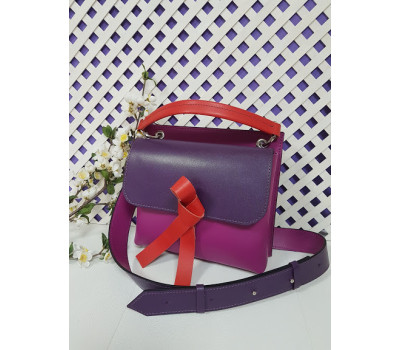 Сумка женская "Одри" натуральная кожа, фуксия