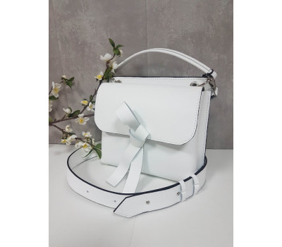 Сумка женская "Одри" натуральная кожа, белая матовая