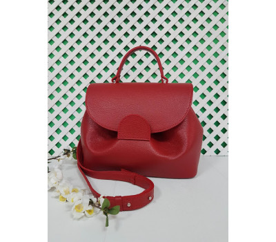 Сумка жіноча "Фіджі" натуральна шкіра, червоний флотар