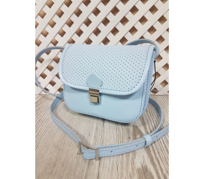 Сумка женская "Колибри" натуральная кожа, небесно-голубая
