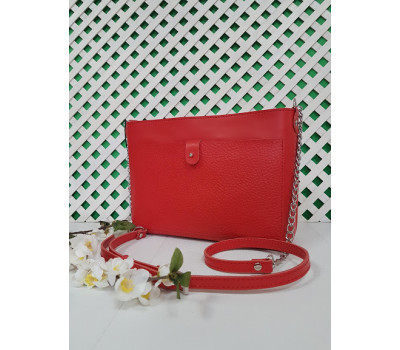 Сумка жіноча "Демі" натуральна шкіра, паприка "Жемчуг"