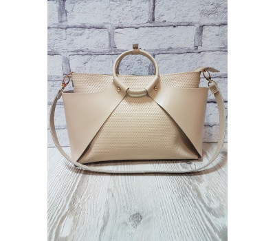 Сумка женская "РОНДА" натуральная кожа,слоновая кость