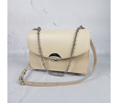 Сумка женская "Богема" натуральная кожа, слоновая кость рептилия