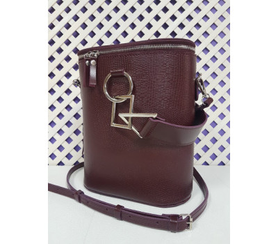 Сумка женская "Болеро"" натуральная кожа, бургунди под рептилию