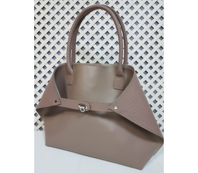 Жіноча сумка "Флай" натуральна шкіра, латте з кошиком