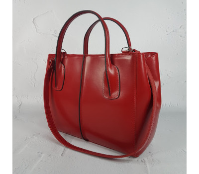 Сумка жіноча "ФОРТА" натуральна шкіра, червона матова