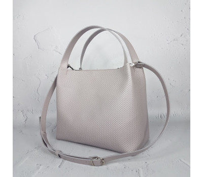 Сумка жіноча "Жаклін-плюс" натуральна шкіра, світло-бузкова плетінка