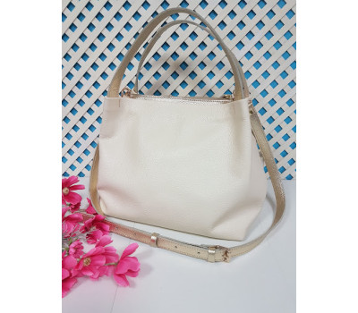 Сумка жіноча "Жаклін-плюс" натуральна шкіра, слонова кістка флотар з металевими ніжками