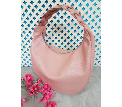 Сумка жіноча "Віола" натуральна шкіра, рожевий флотар