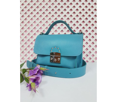 Сумка женская "Бианка" натуральная кожа, бирюзовая "Портофино"