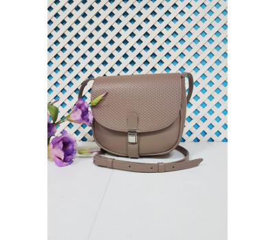 Сумка женская "Римини" натуральная кожа, латте матовая с плетенкой, на замке