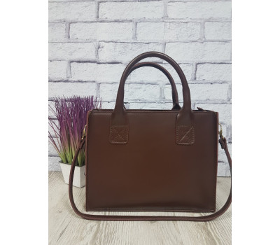 Сумка жіноча "НОВА" натуральна шкіра, коньячна матова