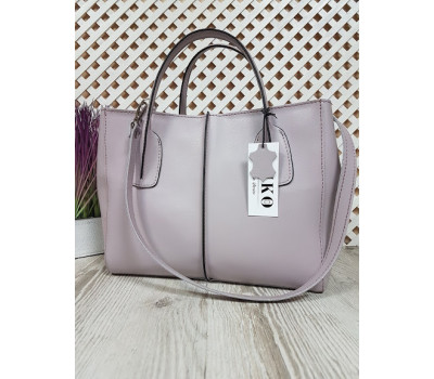 Сумка жіноча "ФОРТА" натуральна шкіра, світло-бузкова матова