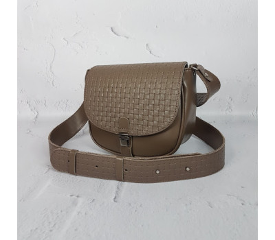 Сумка женская "Римини"  натуральная кожа, капучино матовая клапан венето