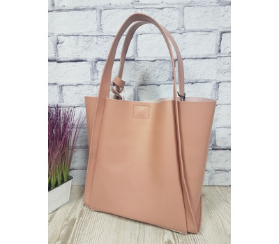 Сумка жіноча "ДОЛЬЧЕ" натуральна шкіра, рожева матова плетінка