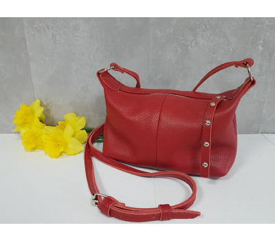 Сумка женская "Лилу" натуральная кожа, красный флотар
