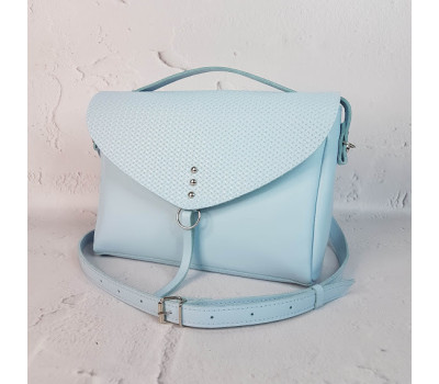 Сумка жіноча "Дороті" натуральна шкіра, небесно-блакитна матова