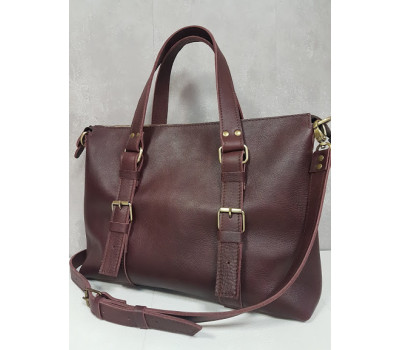 Сумка "Монако" натуральная кожа, бордовая "Mustang"