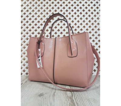 Сумка жіноча "ФОРТА" натуральна шкіра, рожевий глянець під рептилію