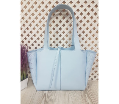 Сумка женская "МАРГО" натуральная кожа, голубая матовая