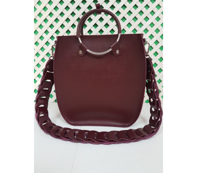Сумка жіноча "Мальва" натуральна шкіра, бургунди матова