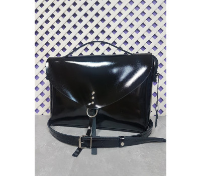 Сумка жіноча "Дороті" натуральна шкіра, чорний глянець