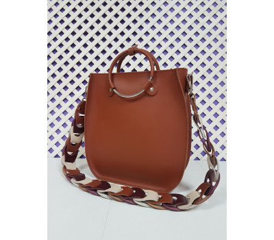 Сумка жіноча "Мальва" натуральна шкіра, гончарна глина