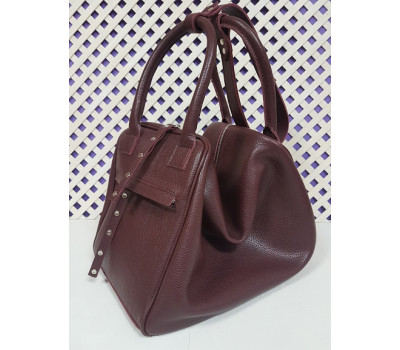 Сумка жіноча "Челсі" натуральна шкіра, бургунди флотар