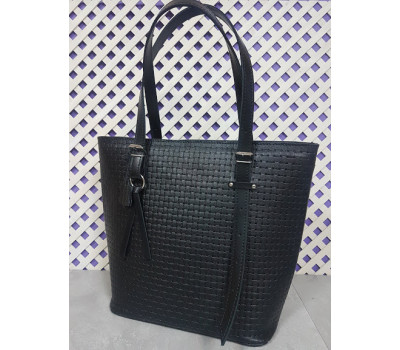 Сумка жіноча "Ліана" натуральна шкіра, чорна Венето