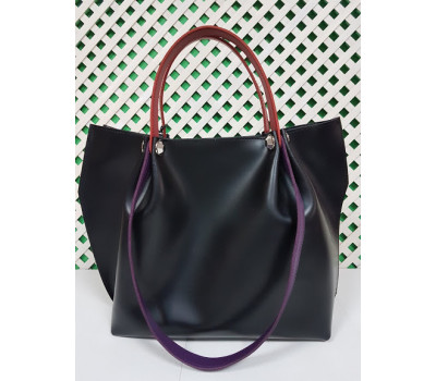 Сумка женская "Кристал" натуральная кожа, черная матовая