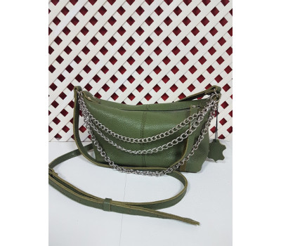 Сумка женская "Лилу" натуральная кожа, хаки флотар