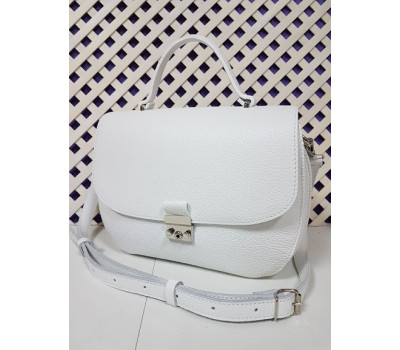 Сумка жіноча "Місяць" натуральна шкіра, біла флотар