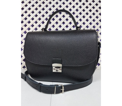 Сумка жіноча "Місяць" натуральна шкіра, чорна флотар