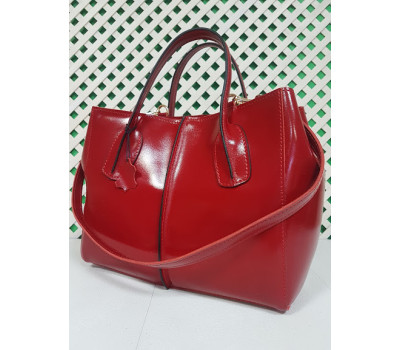 Сумка жіноча "ФОРТА" натуральна шкіра, червоний глянець