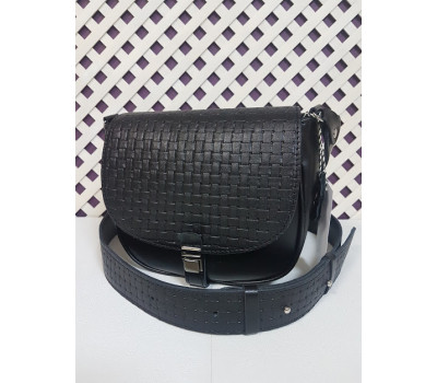 Сумка женская "Римини" натуральная кожа, черная венето